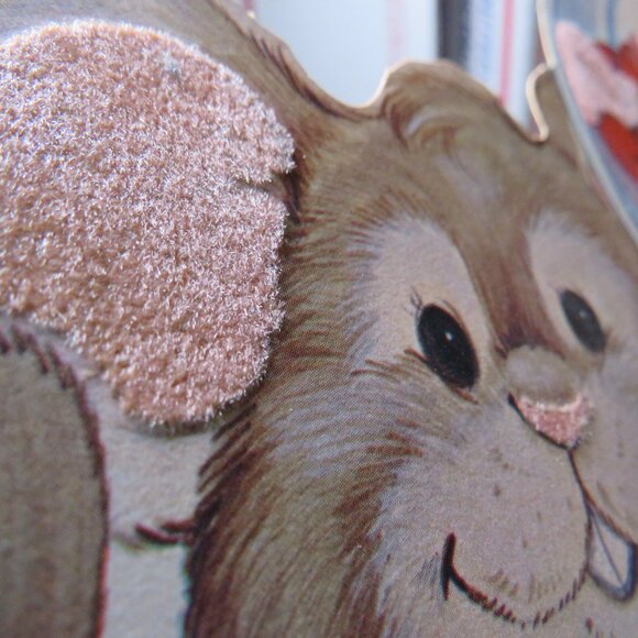 Vintage Valentine FLOCKED Mouse and Gumball Machine DOUBLE SIDED - Picture 4 of 5